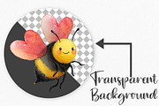 Happy Valentine's Day Bees Clipart, an Illustration by Canvas Craft (Thumbnail 2 of 6)