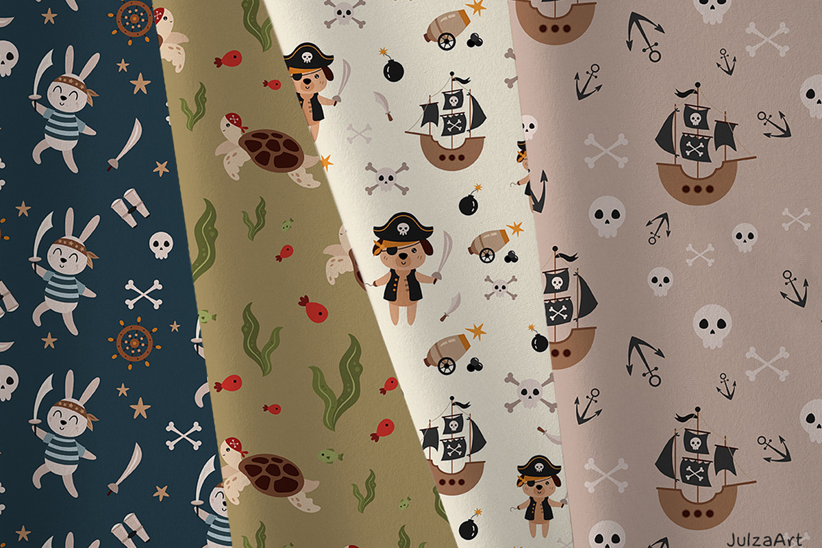 Pirate animals collection, a Seasonal Illustration by JulzaArt (Photo 8 of 10)