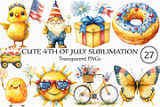 Yellow Cute 4th of July Sublimation, an Illustration by Craft Nest (Thumbnail 1 of 4)