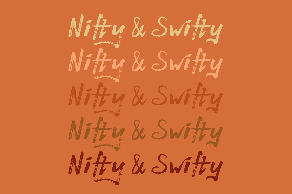 Nifty & Swifty - brush font, a Handwritten Font by Font Infusions (Photo 12 of 12)
