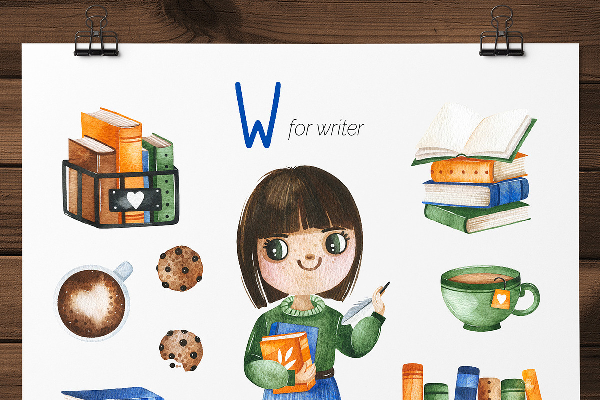 Cute Alphabet Professions. Part 2, an Object Graphic by Kate_Rina (Photo 11 of 17)