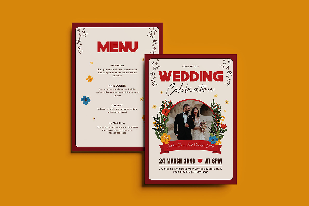 Madina Wedding Invitation Template, an Invitation Template by dokudokunomi (Photo 1 of 4)