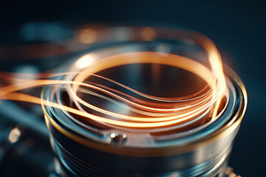 Dynamic metallic component with glowing effects, a Technology Photo by AlyaAnd