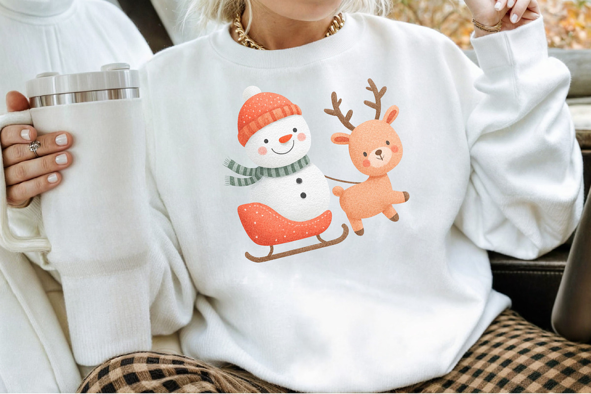 Watercolor Christmas Snowman Clipart, an Illustration by Sublimation Artist (Photo 4 of 6)