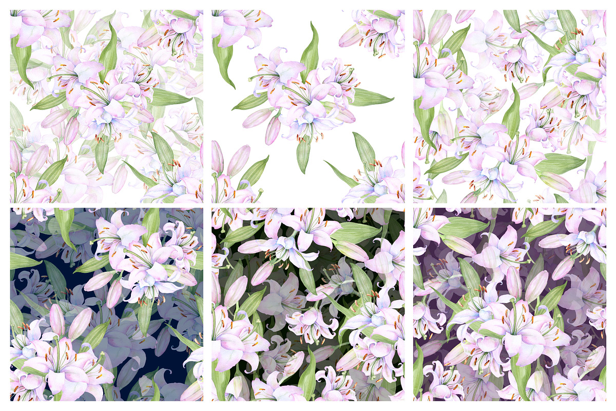 Watercolor clipart white lilies, an Illustration by EshaStudio (Photo 6 of 11)