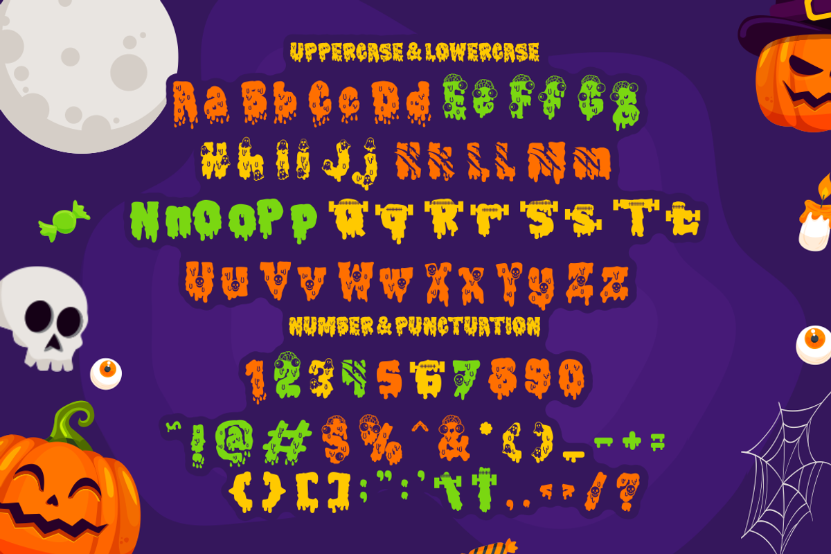 Gothic Haunt -  Halloween Slime Font, a Font by PutraCetol Studio (Photo 9 of 11)