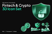 Fintech & Crypto 3D Icon Set, an Object 3D Model by Eklip Studio (Thumbnail 1 of 3)