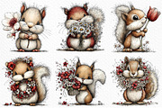 Whimsical Spring Squirrel Clipart, an Illustration by Craft Nest (Thumbnail 5 of 11)