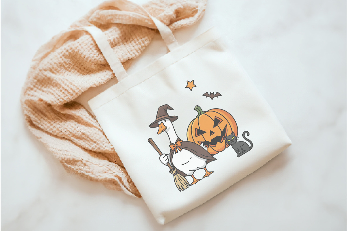 Boo Ghost Goose Png, Halloween Goose, an Illustration by Watercolor design (Photo 3 of 3)