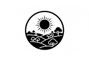 Circular Nature Landscape Silhouette, an Illustration by yasushie (Thumbnail 17 of 51)