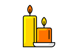 Burning candles icon., a Solid Icon by incomible