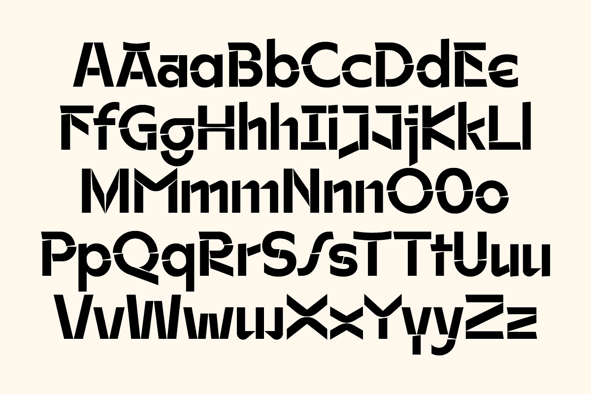AO Exora - Experimental Stencil, a Sans Serif Font by OwunStudio (Photo 2 of 17)