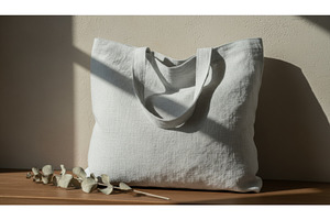 A softly lit fabric tote bag resting, a Beauty & Fashion Photo by Igor Tichonow