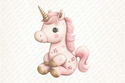Pink Vintage Plush Animals Clipart, an Illustration by Watercolor design (Thumbnail 7 of 12)