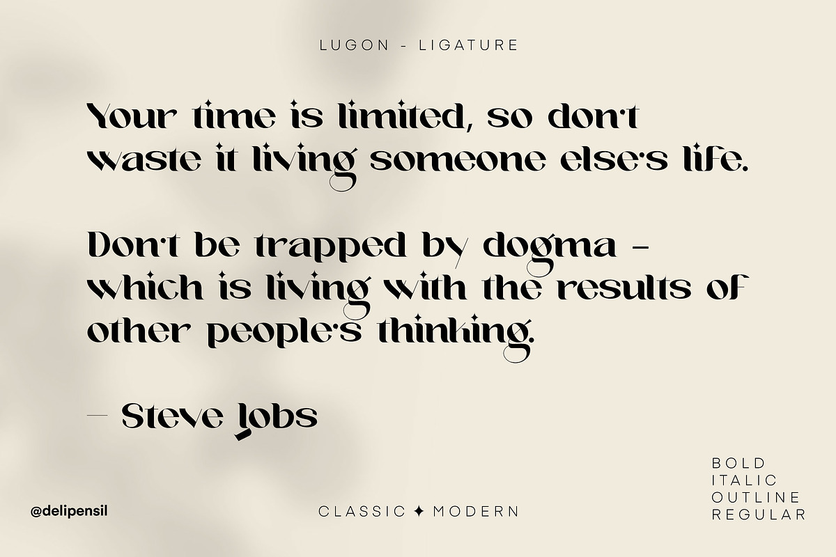 Lugon Classic Modern Typeface, a Serif Font by delipensil (Photo 11 of 12)