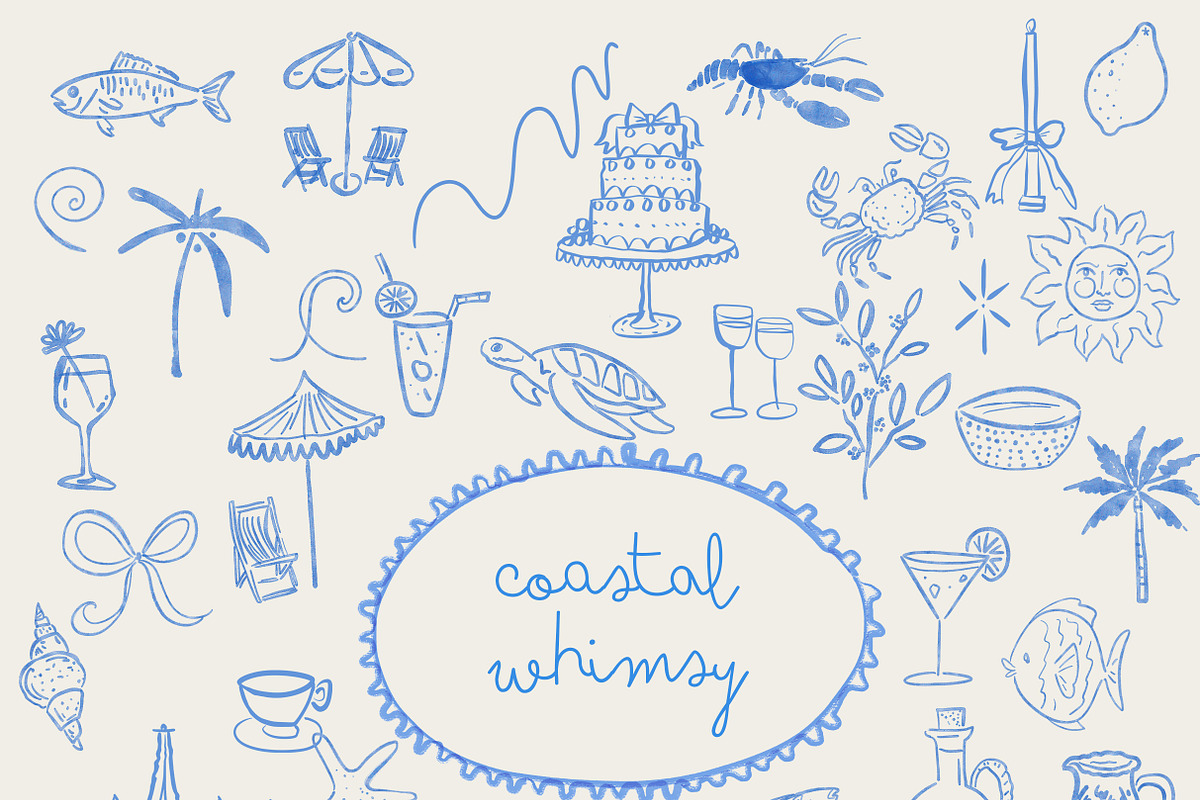 Coastal Whimsy- summer doodles, a Graphic by Twigs and Twine (Photo 3 of 8)