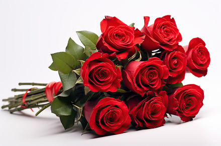 Bouquet of red roses on white background, a Nature Photo by AlyaAnd
