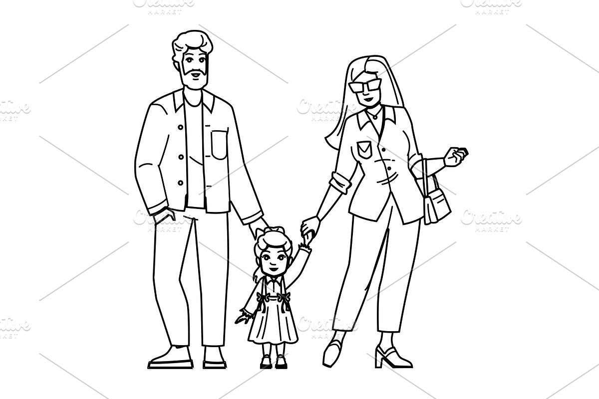 girl spring family fashion vector, a Person Illustration by pikepicture