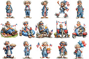 Whimsical 4th of July Grandpa Clipar, an Illustration by OK Design (Thumbnail 3 of 6)