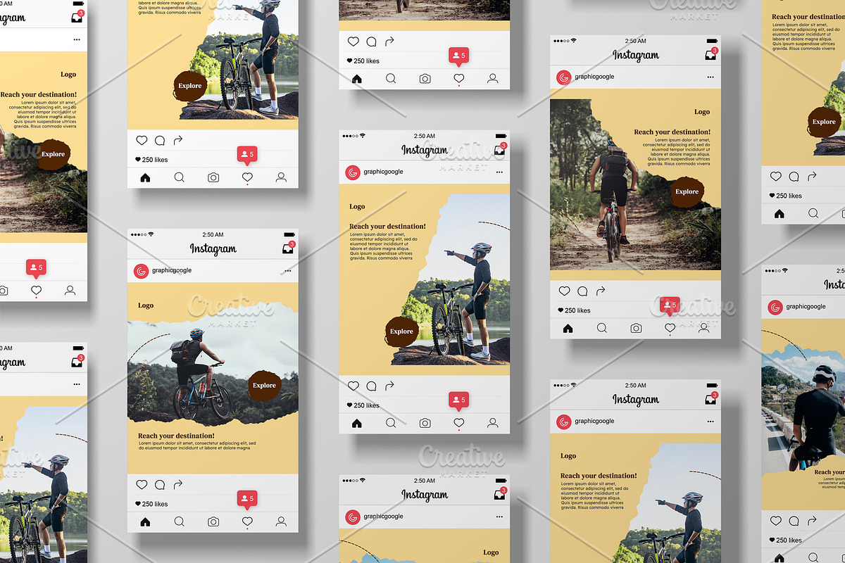 Travel social media design templates, a Social Media Template by Ravshanov Studio (Photo 2 of 2)