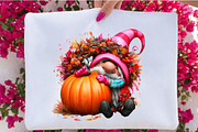 Watercolor Autumn Gnome Clipart, a Seasonal Illustration by SVGArt (Thumbnail 5 of 5)