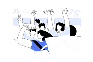 Summertime trip isolated cartoon, a Person Illustration by Visual Generation