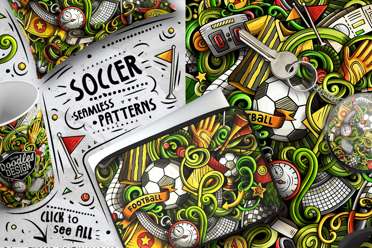 Soccer Cartoon Doodle Big Pack, a Decorative Illustration by BALABOLKA (Photo 10 of 10)