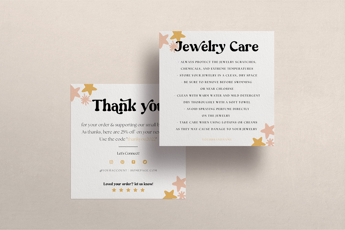 Retro Jewelry Care Card Template, a Flyer Template by Hellohastore (Photo 5 of 10)