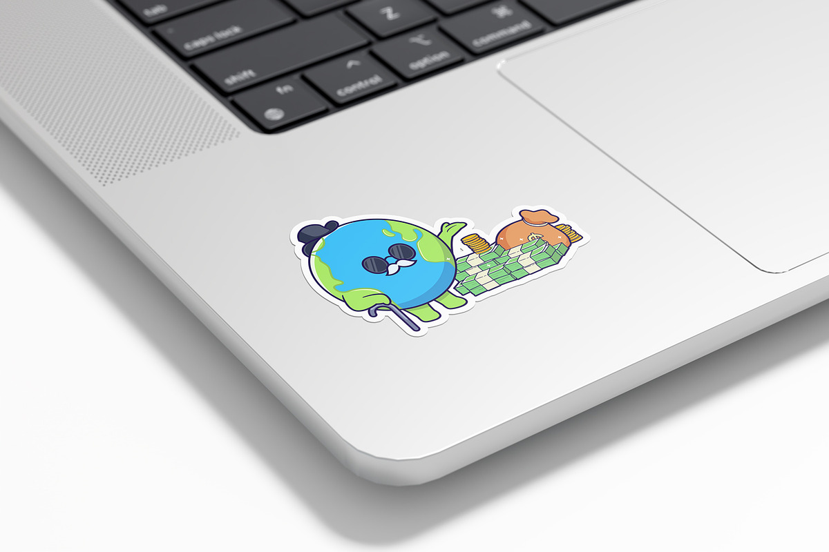 Cute Wealthy Rich Earth Money Icon, an Education Illustration by tkzgraphic (Photo 3 of 3)