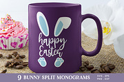 Easter Bunny Ears Split Monogram svg, an Illustration by Peachycottoncandy (Thumbnail 8 of 8)