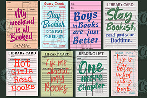 8 Retro Library Card with Book Quote