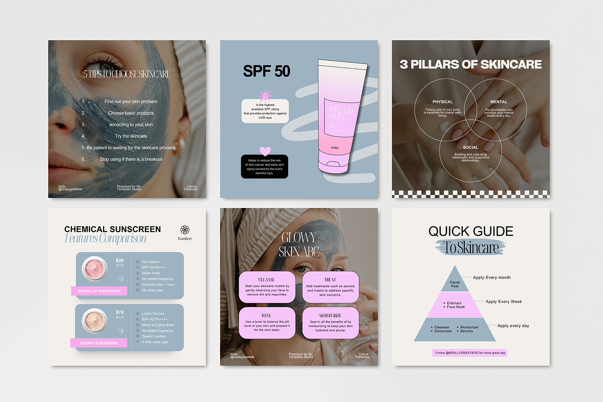 Skincare Coach Instagram Template 01, a Social Media Template by My Template Studio (Photo 4 of 23)
