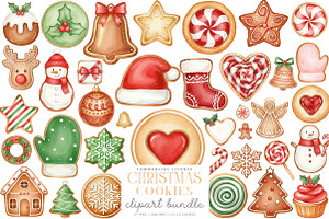 Gingerbread Cookies Clipart PNG, an Illustration by SinaCreation