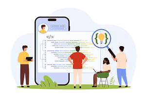 Mobile app and software development, a Technology Illustration by Flashvector