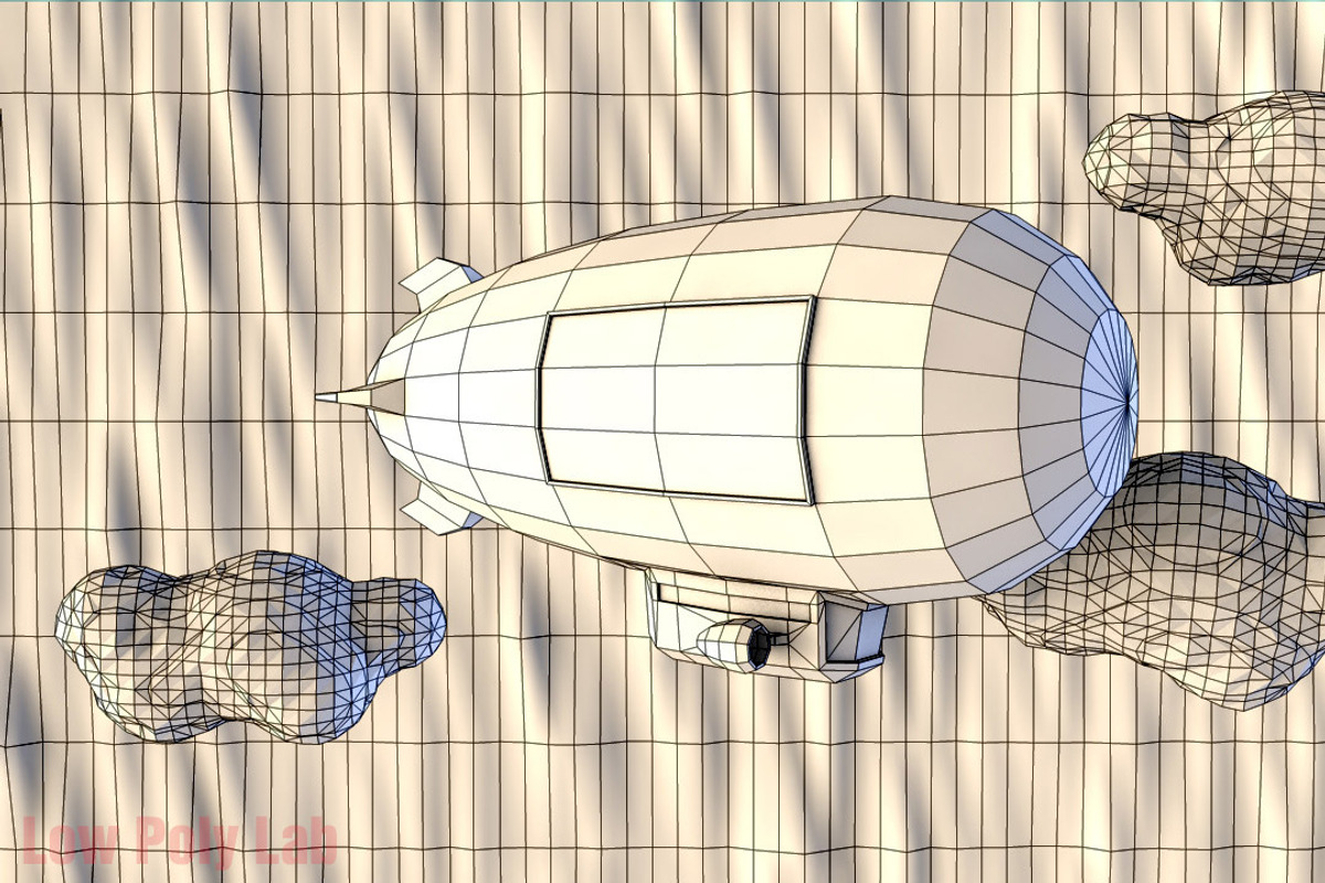 Cartoon Airship Low Poly, a Cars & Vehicle 3D Model by Low Poly Lab (Photo 4 of 7)