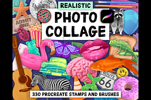 Procreate Photo Collage Brush Set