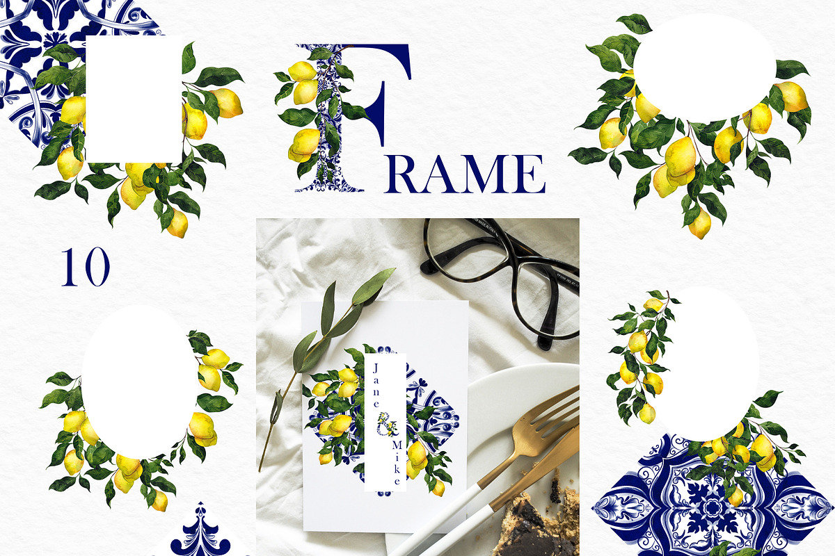 Azulejo. Watercolor Graphic, an Object Illustration by ma_i_vi (Photo 2 of 9)