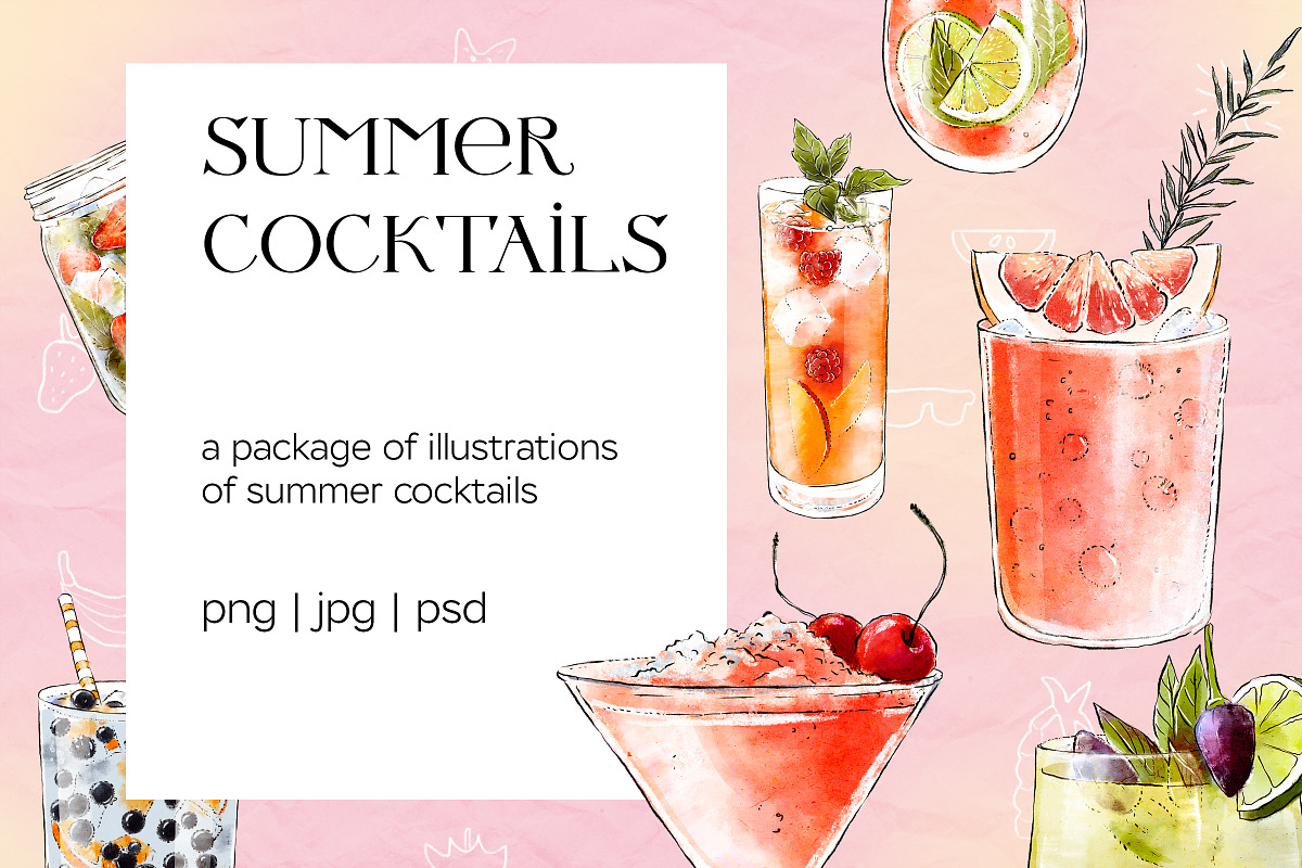 Summer cocktails collection, a Food Illustration by Schumacher Shop (Photo 1 of 6)