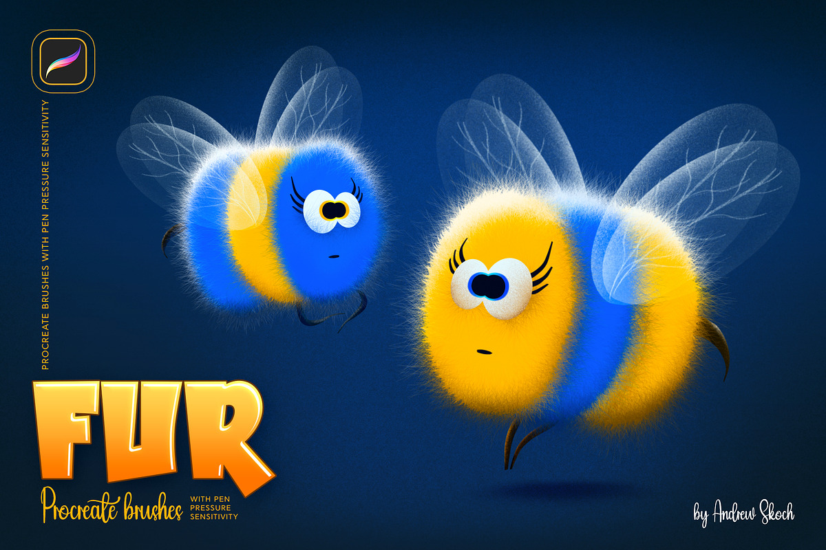Fur Procreate Brushes, a Brush Add-On by Andrew Skoch Design (Photo 1 of 9)