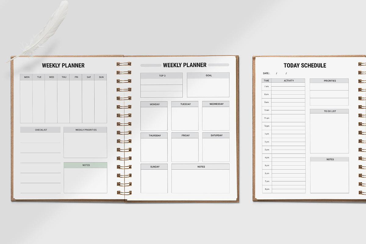 Daily Weekly Monthly Planner Bundle, a Stationery Template by ROJI CREATOR (Photo 2 of 12)