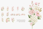 blush hydrangea clipart collection, a Decorative Illustration by Patishop Art (Thumbnail 4 of 9)
