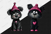 Whimsical Valentine Black Dog Bundle, an Illustration by Creative Art (Thumbnail 7 of 9)