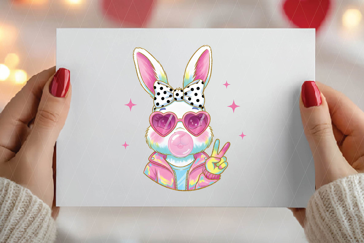 Glitter Easter Bunny Coquette Png, an Illustration by DreamPrint404 (Photo 6 of 6)