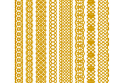 Mustard Lace Vector Clipart Borders, an Illustration by Amanda Ilkov (Thumbnail 3 of 5)