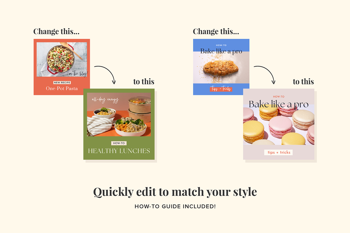Food Blogger Canva Social Media Kit, a Social Media Template by Rose & Co. (Photo 7 of 7)