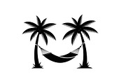 Palm Tree Hammock Silhouette Bundle, an Object Graphic by jahid234 (Thumbnail 4 of 30)