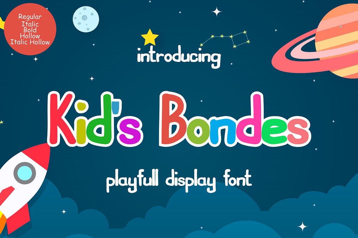 Kids Bondes- Fun Display, a Font by Pandanwangi (Photo 1 of 8)