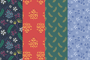 Hand-drawn Floral Pattern Collection