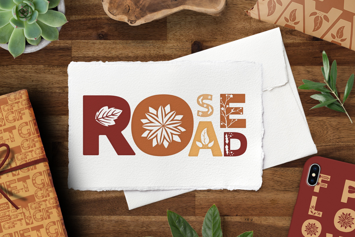 Rose road - Scandinavian floral font