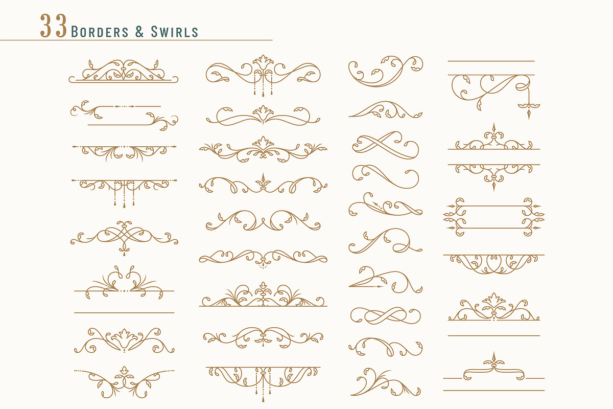 Vintage Ornaments. Vector collection, an Object Graphic by JuliaMalinovskaya (Photo 4 of 11)